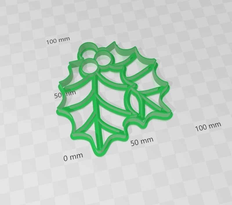 Hojas de Muerdago Navideños cookies cutter