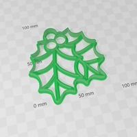 Hojas de Muerdago Navideños cookies cutter - Thumbnail 1