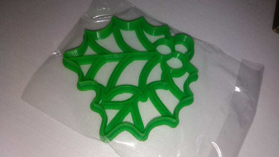 Hojas de Muerdago Navideños cookies cutter 3D Print 271996