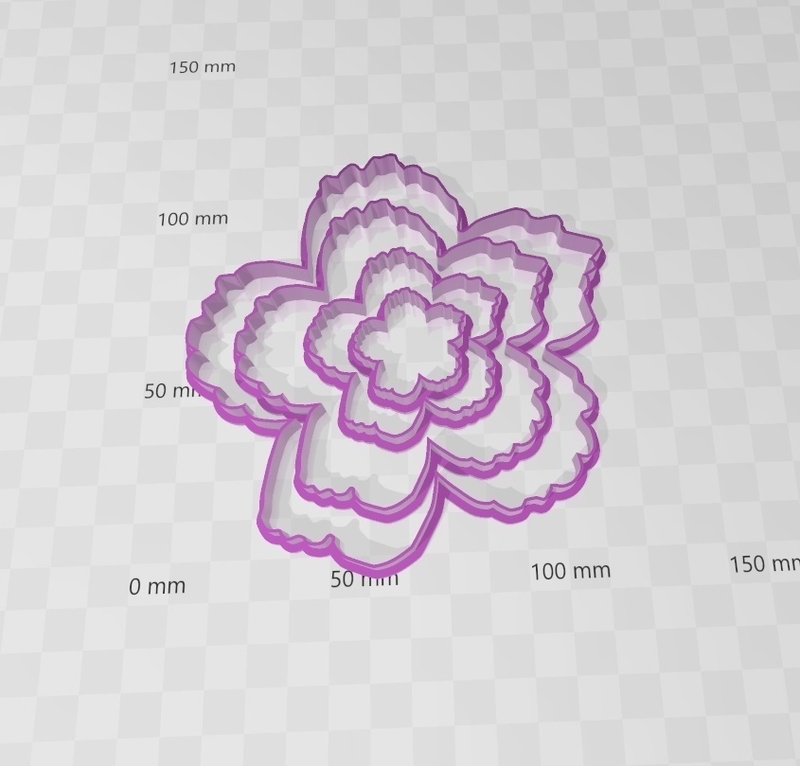 Peonia flor, flower peonia cookies cutter