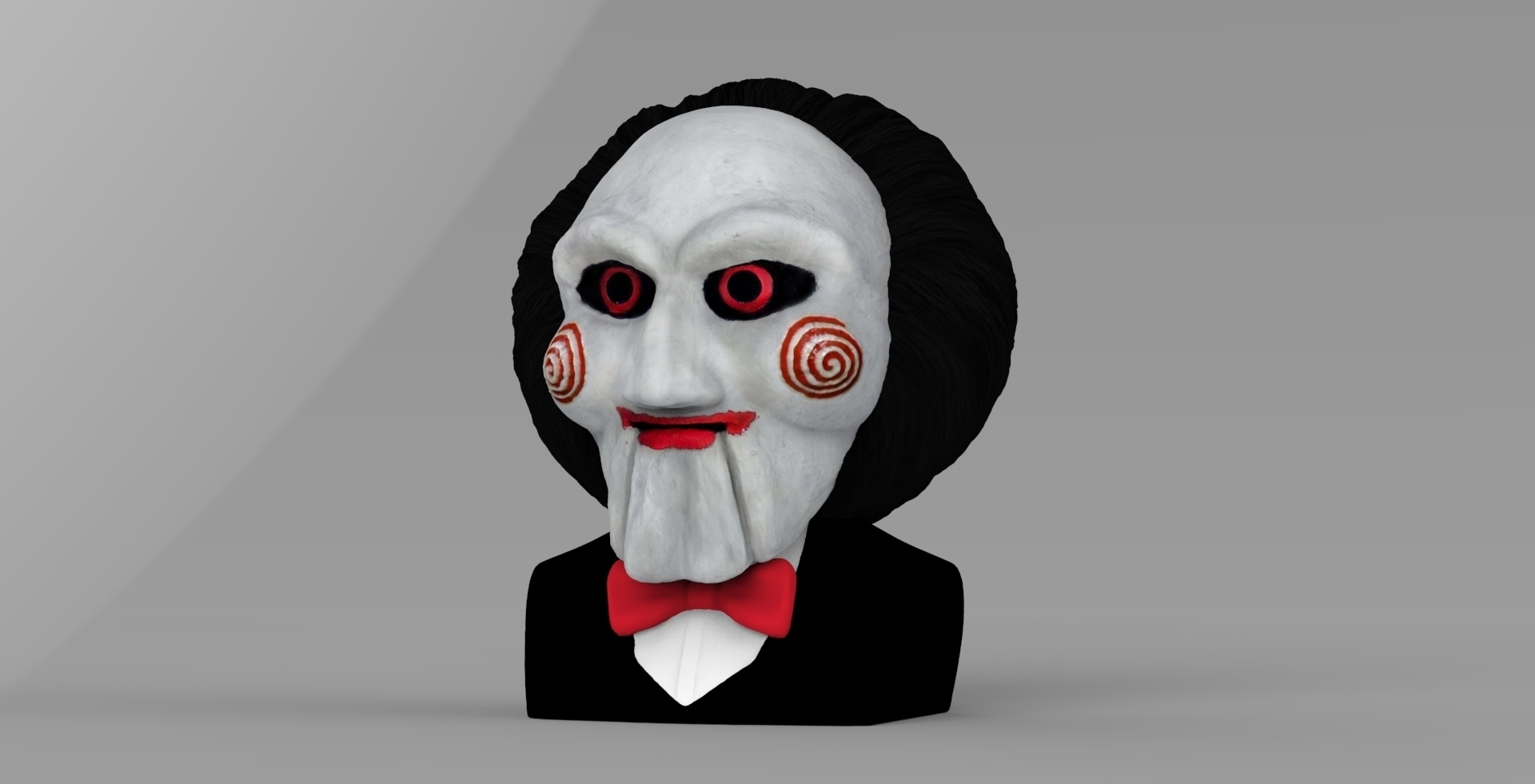 billy the puppet from saw bust ready for full color 3d printing, 3d printin...