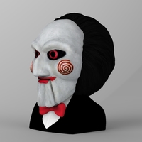 Billy the Puppet from Saw bust ready for full color 3D printing - Thumbnail 3