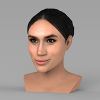 Meghan Markle bust ready for full color 3D printing - Thumbnail 2