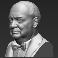 Winston Churchill bust 3D printing ready stl obj - Thumbnail 3