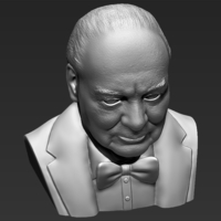 Winston Churchill bust 3D printing ready stl obj - Thumbnail 12