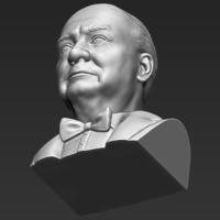 Winston Churchill bust 3D printing ready stl obj - Thumbnail 15