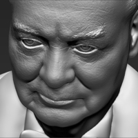 Winston Churchill bust 3D printing ready stl obj - Thumbnail 19