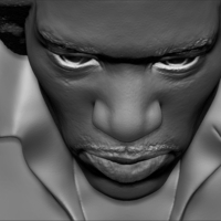 Jimi Hendrix bust 3D printing ready stl obj - Thumbnail 17