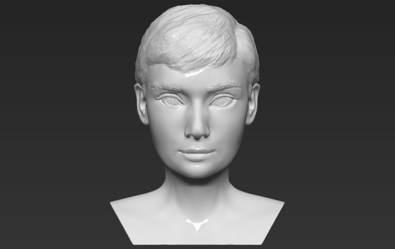 Audrey Hepburn bust 3D printing ready stl obj formats