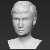 Audrey Hepburn bust 3D printing ready stl obj formats - Thumbnail 2