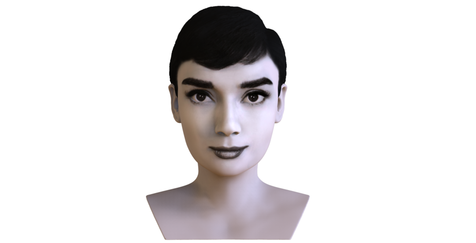 Audrey Hepburn black and white bust for full color 3D printing 3D Print 272830