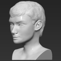Audrey Hepburn black and white bust for full color 3D printing - Thumbnail 4