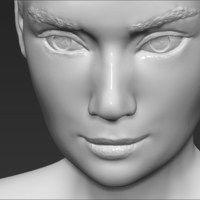 Audrey Hepburn black and white bust for full color 3D printing - Thumbnail 10