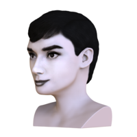 Audrey Hepburn black and white bust for full color 3D printing - Thumbnail 15