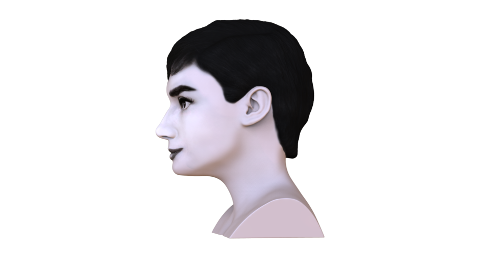 Audrey Hepburn black and white bust for full color 3D printing 3D Print 272845