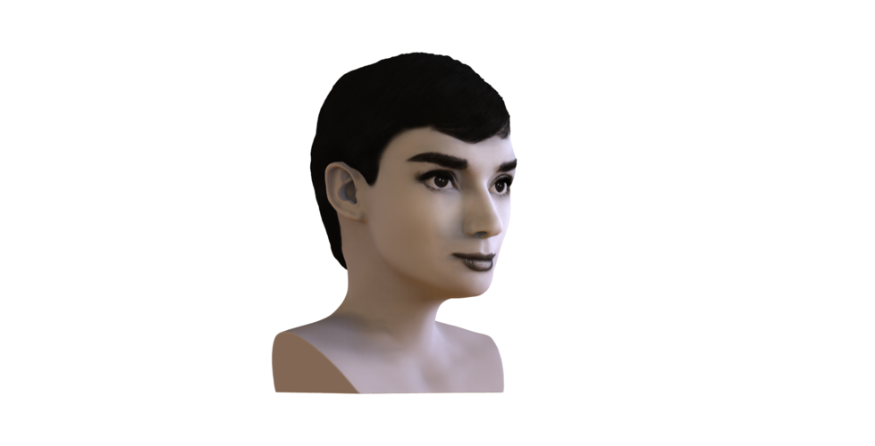Audrey Hepburn black and white bust for full color 3D printing 3D Print 272847