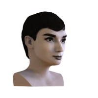 Audrey Hepburn black and white bust for full color 3D printing - Thumbnail 18
