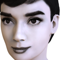 Audrey Hepburn black and white bust for full color 3D printing - Thumbnail 19