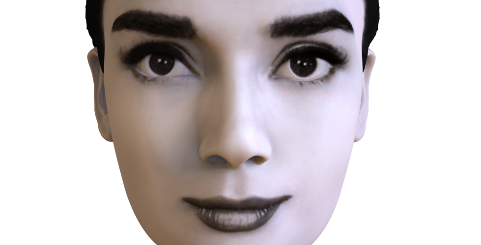 Audrey Hepburn black and white bust for full color 3D printing 3D Print 272849
