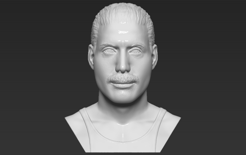 Freddie Mercury bust 3D printing ready stl obj formats
