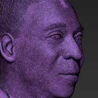 Pele bust 3D printing ready stl obj - Thumbnail 19