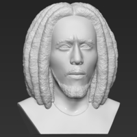 Bob Marley bust 3D printing ready stl obj formats - Thumbnail 10