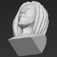 Bob Marley bust 3D printing ready stl obj formats - Thumbnail 18