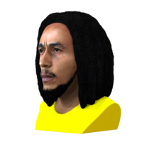 Bob Marley bust ready for full color 3D printing - Thumbnail 3