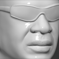 Stevie Wonder bust 3D printing ready stl obj formats - Thumbnail 13