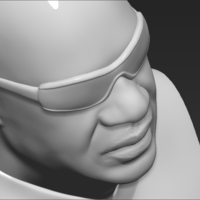 Stevie Wonder bust 3D printing ready stl obj formats - Thumbnail 16