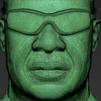 Stevie Wonder bust 3D printing ready stl obj formats - Thumbnail 20