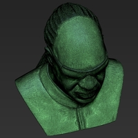 Stevie Wonder bust 3D printing ready stl obj formats - Thumbnail 21