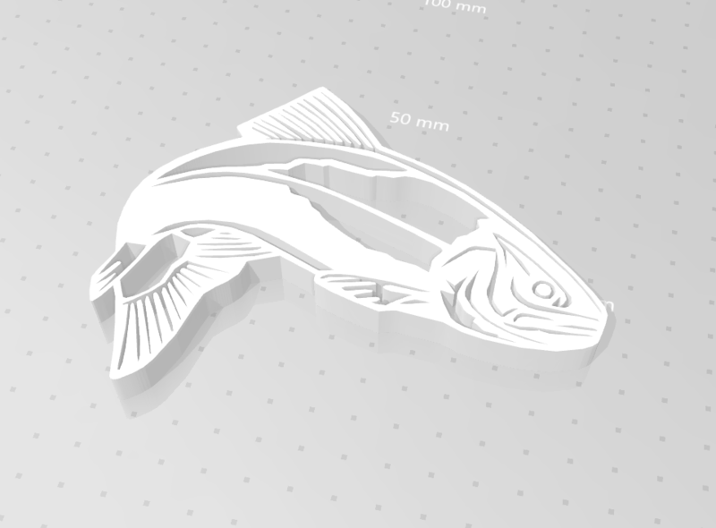 2D Trout wall art fishing angler
