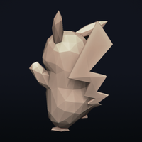 Pikachu Pokemon LowPoly - Thumbnail 9
