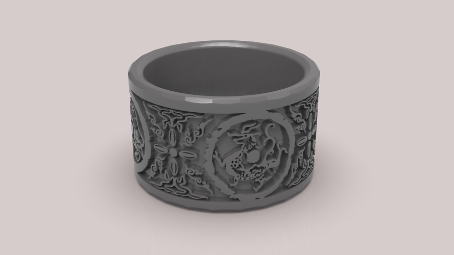Fingerstall RIng of Four great beasts 3D Print 273319