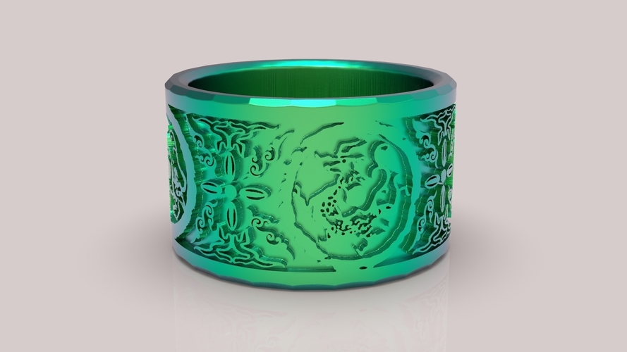 Fingerstall RIng of Four great beasts 3D Print 273320
