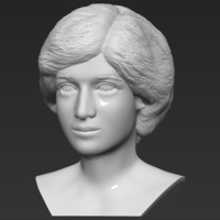 Princess Diana bust 3D printing ready stl obj formats - Thumbnail 2