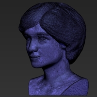 Princess Diana bust 3D printing ready stl obj formats - Thumbnail 24