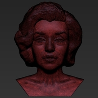 Marilyn Monroe bust 3D printing ready stl obj formats - Thumbnail 22