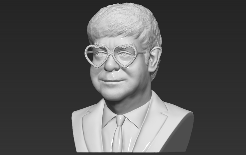 Elton John bust 3D printing ready stl obj 3D Print 273492