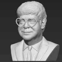 Elton John bust 3D printing ready stl obj - Thumbnail 2