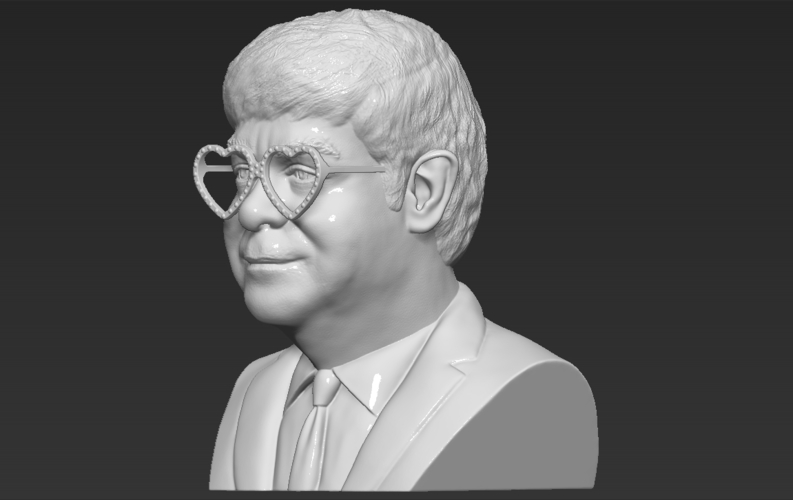 Elton John bust 3D printing ready stl obj 3D Print 273493