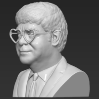 Elton John bust 3D printing ready stl obj - Thumbnail 3