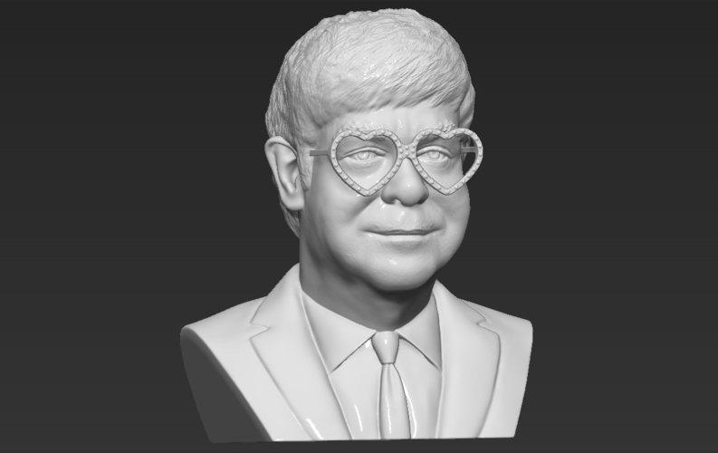 Elton John bust 3D printing ready stl obj 3D Print 273505