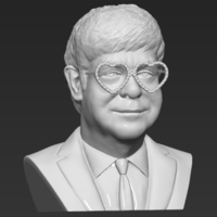 Elton John bust 3D printing ready stl obj - Thumbnail 15