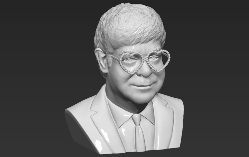 Elton John bust 3D printing ready stl obj 3D Print 273506