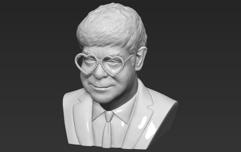 Elton John bust 3D printing ready stl obj 3D Print 273507