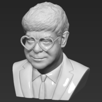 Elton John bust 3D printing ready stl obj - Thumbnail 17