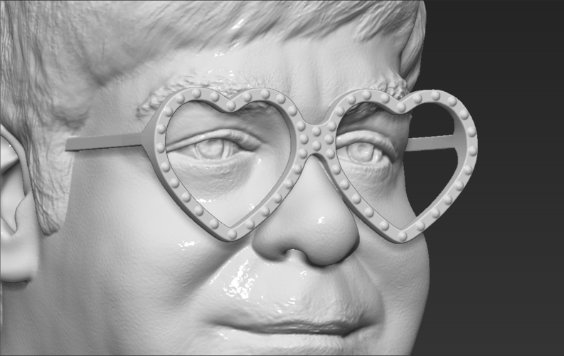 Elton John bust 3D printing ready stl obj 3D Print 273508