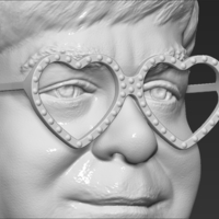 Elton John bust 3D printing ready stl obj - Thumbnail 18